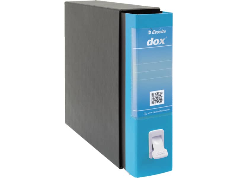 Registratore a leva DOX2 Protocollo 28,5x35 cm - dorso 8 cm blu chiaro D26201