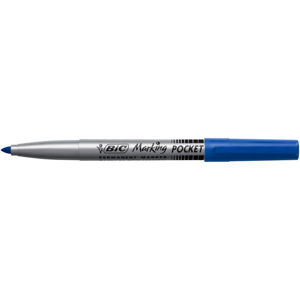 Marcatore permanente BIC Marking Pocket 1445 punta conica 1 mm blu 8209012