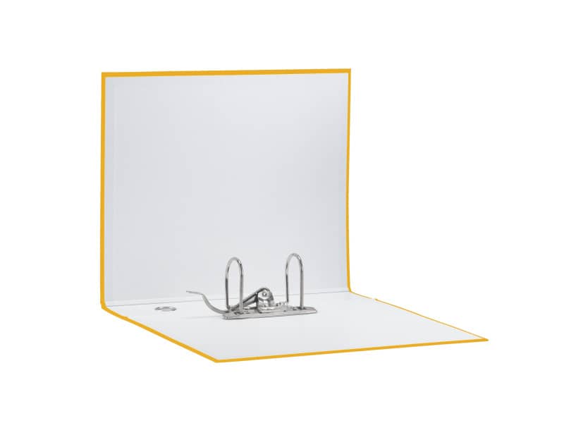 Registratore con custodia Esselte G55 Eurofile protocollo dorso 8 cm cartone rivestito in PP giallo - 390755090