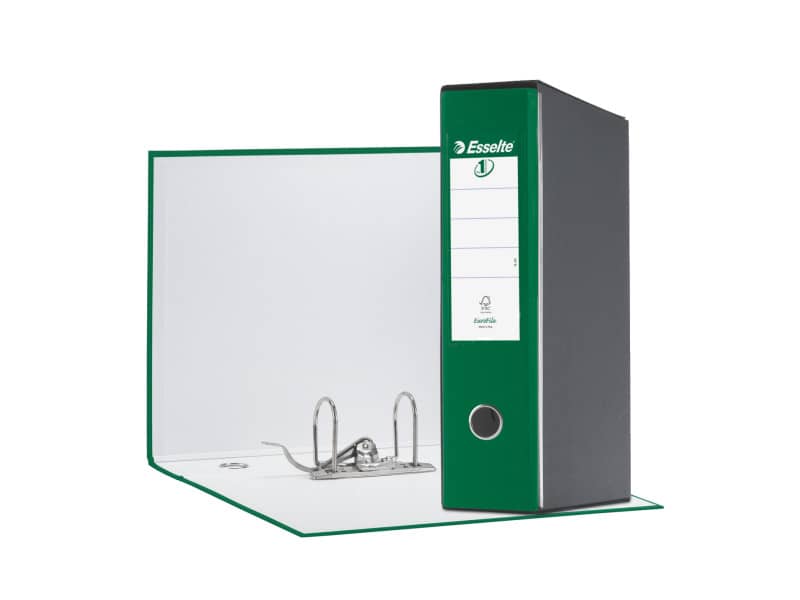 Registratore con custodia Esselte G55 Eurofile protocollo dorso 8 cm cartone rivestito in PP verde - 390755180