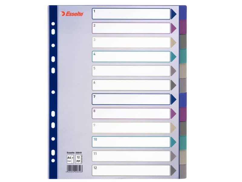 Divisore Esselte Intercalare 12 tasti A4 Maxi 20649