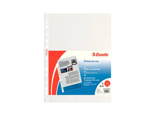 Buste a perforazione universale lisce Esselte Copy Safe PP 21x29,7 cm Deluxe alto spessore - conf.50 - 395009300