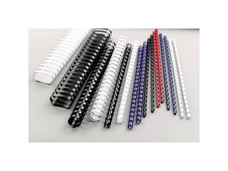 Dorsi plastici a 21 anelli GBC CombBind 16 mm A4 nero - fino a 145 fogli conf da 100 dorsi - 4028600