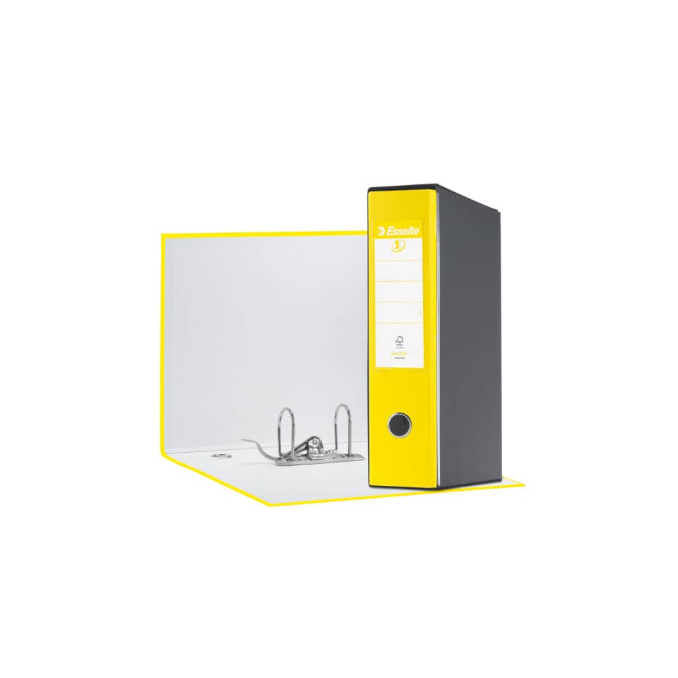 Registratore con custodia Esselte G55 Eurofile protocollo dorso 8 cm cartone rivestito in PP giallo vivida 390755930