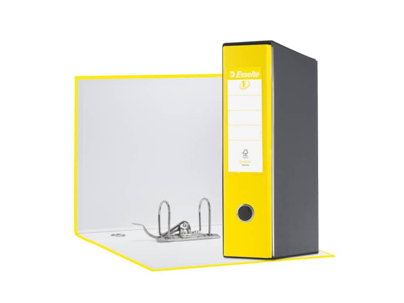 Registratore con custodia Esselte G55 Eurofile protocollo dorso 8 cm cartone rivestito in PP giallo vivida 390755930