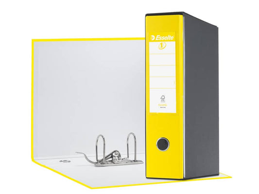Registratore con custodia Esselte G55 Eurofile protocollo dorso 8 cm cartone rivestito in PP giallo vivida 390755930