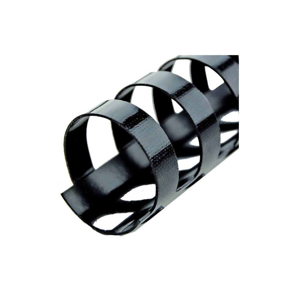 Dorsi plastici a 21 anelli GBC CombBind 19 mm A4 nero - fino a 165 fogli conf da 100 dorsi - 4028601