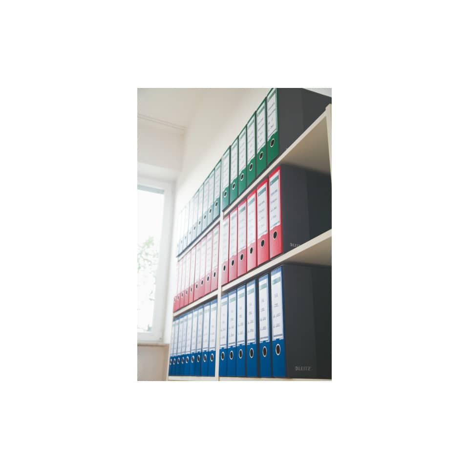 Registratore con custodia Leitz 180° commerciale dorso 8 cm cartone rivestito in polipropilene blu - 390763050