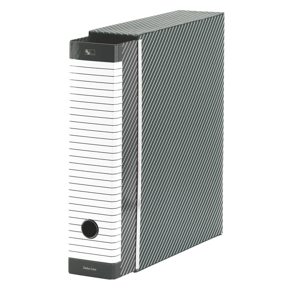 Registratore con custodia Esselte G13 Delsoline commerciale dorso 8 cm cartone plastificato grigio - 390713060