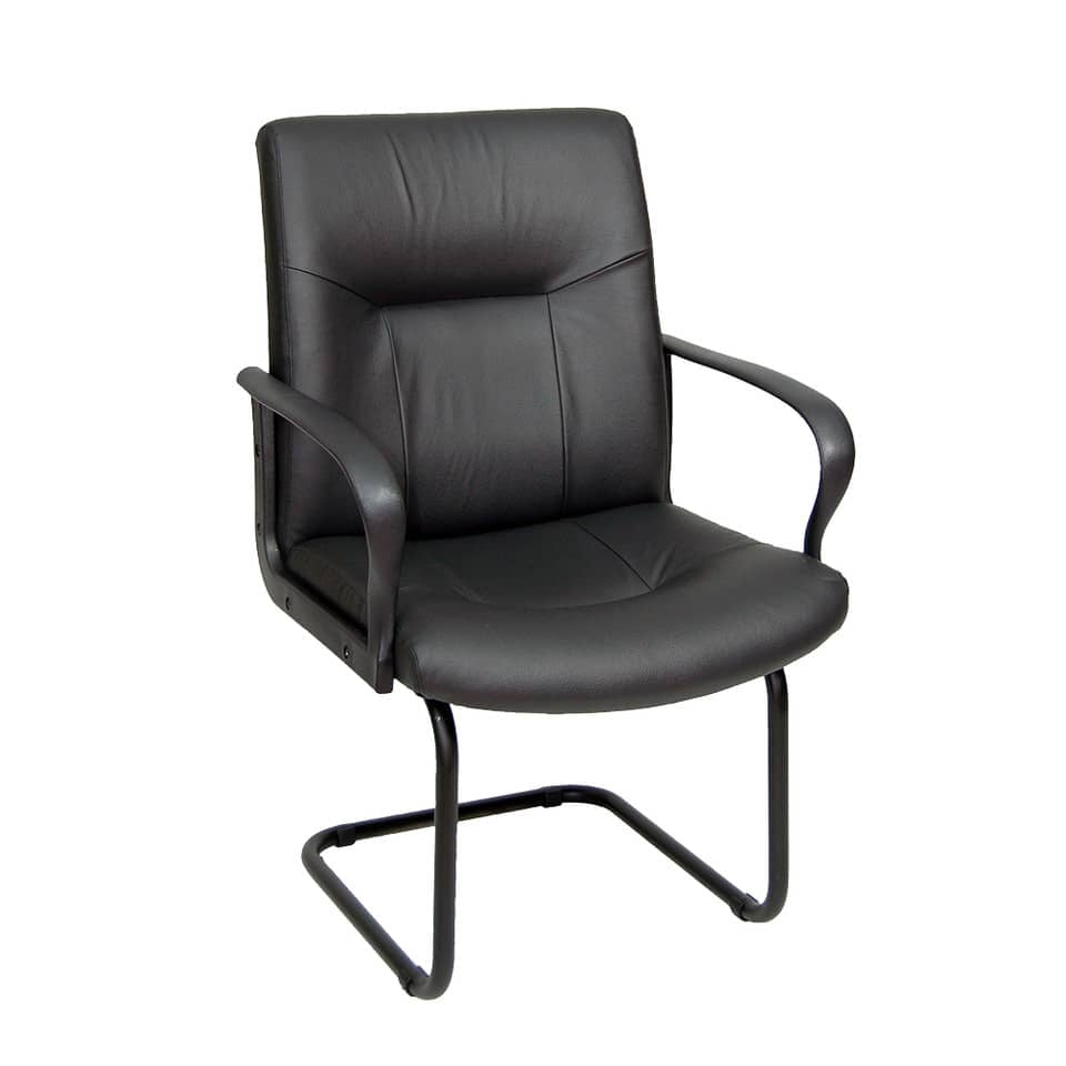 Sedia visitatore direzionale Unisit Eridanus ERV Eco Smart su slitta - rivestimento pelle nero - ERV/PN