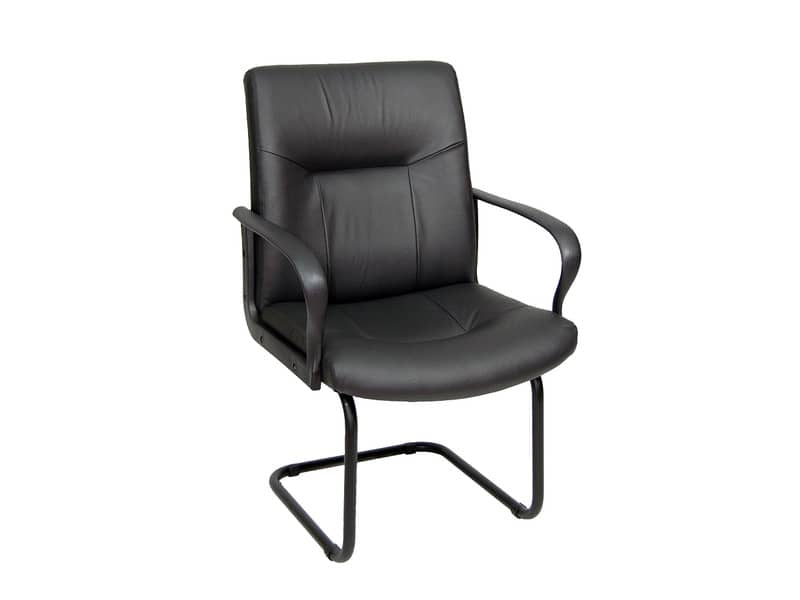 Sedia visitatore direzionale Unisit Eridanus ERV Eco Smart su slitta - rivestimento pelle nero - ERV/PN