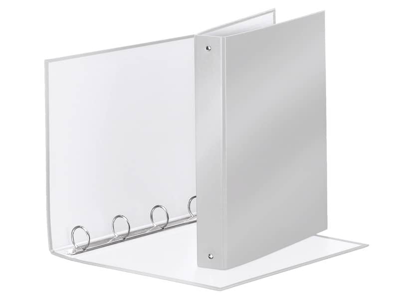 Raccoglitore Esselte Meeting a 4 anelli tondi 30mm cartone rivest. in PP grigio metallizz. 22x30cm dorso 4cm - 395792970