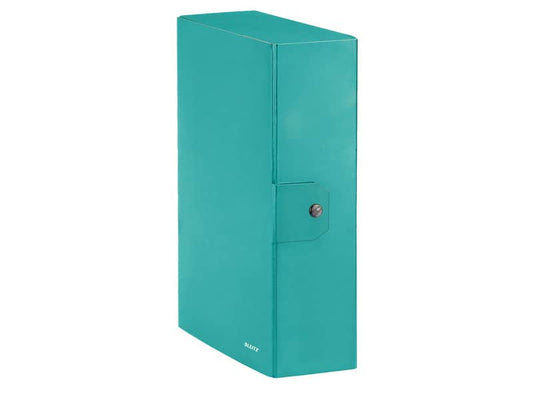 Scatola portaprogetti Leitz WOW in cartone - dorso 10 cm - formato 25x35 cm acqua marina metallizzato - 39680051
