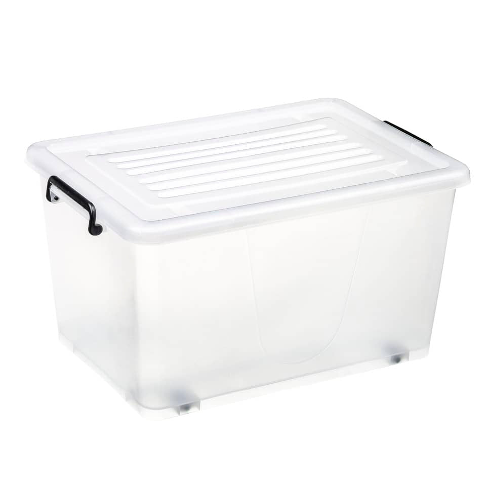 Scatola trasparente con coperchio e ruote Viso 560x390x300 mm trasparente BS1050