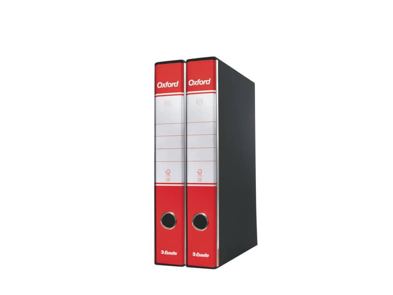 Registratore con custodia Esselte G84 Oxford protocollo 29,5x35 cm - dorso 5 cm rosso - 390784160