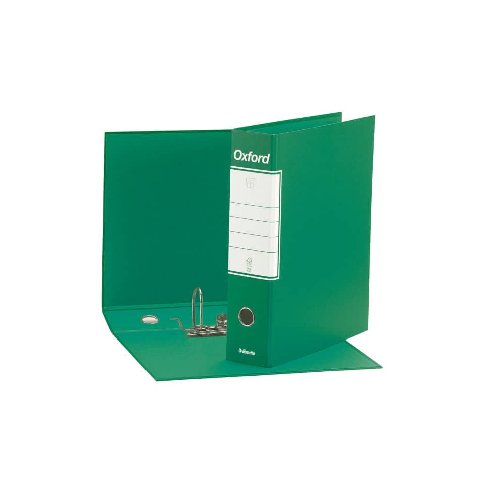 Registratore con custodia Esselte G83 Oxford commerciale 29,5x32 cm - dorso 8 cm verde - 390783180