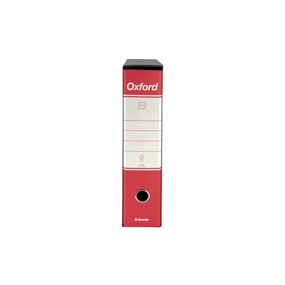 Registratore con custodia Esselte G85 Oxford protocollo 29,5x35 cm - dorso 8 cm rosso - 390785160