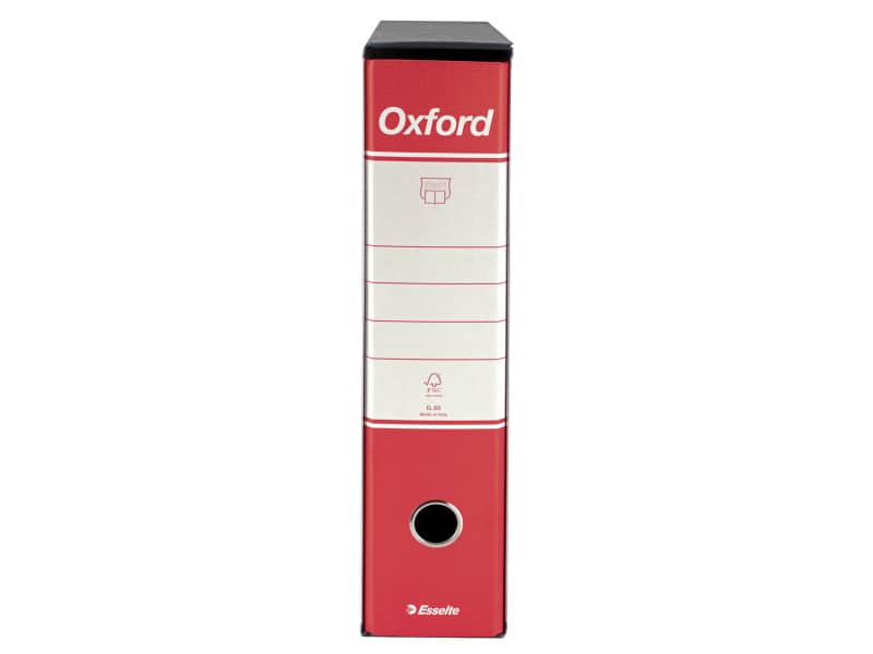 Registratore con custodia Esselte G85 Oxford protocollo 29,5x35 cm - dorso 8 cm rosso - 390785160