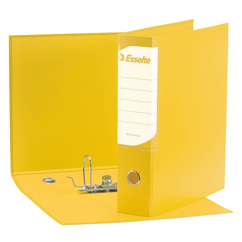 Registratore con custodia Esselte G93 BUSINESS commerciale Dorso 8 cm cartone plastificato giallo - 390793090