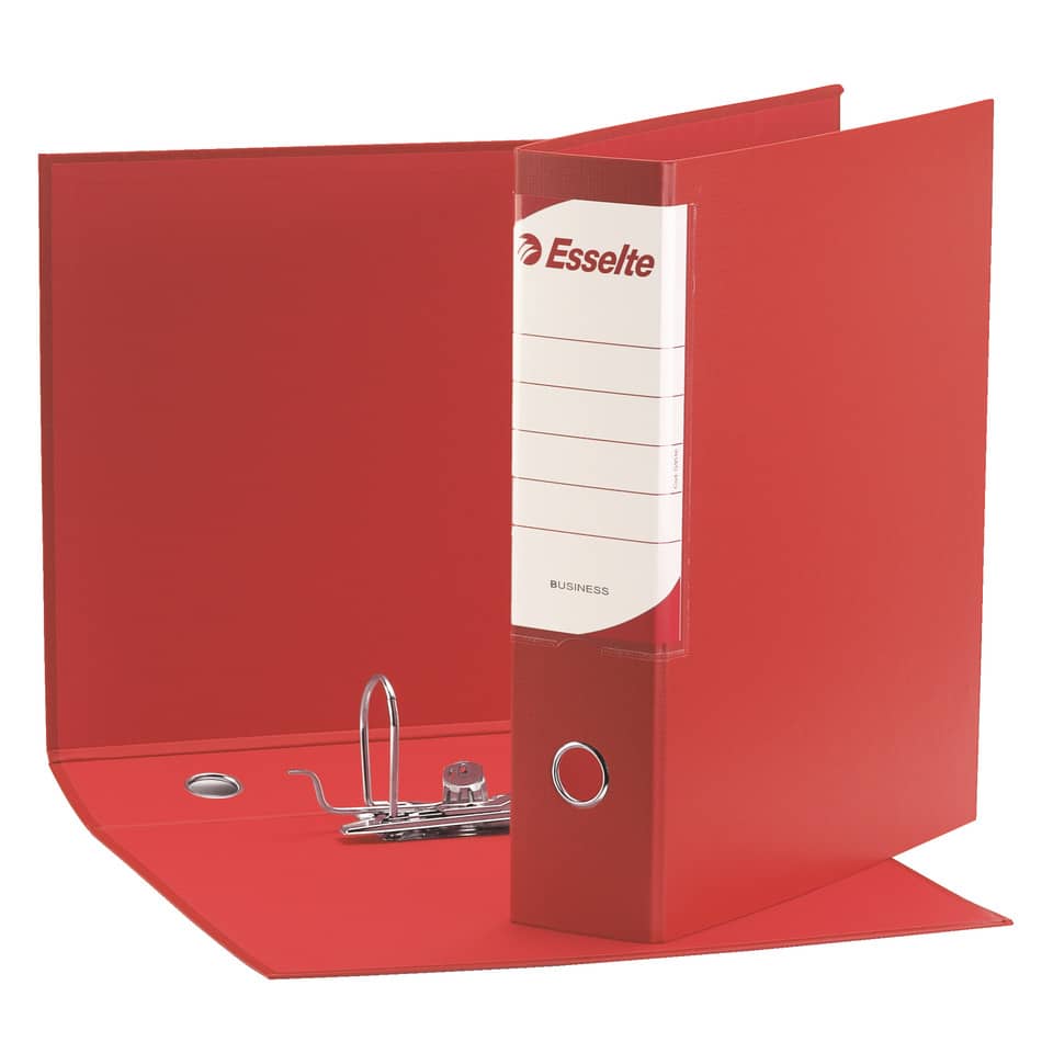 Registratore con custodia Esselte G93 BUSINESS commerciale Dorso 8 cm cartone plastificato rosso - 390793160