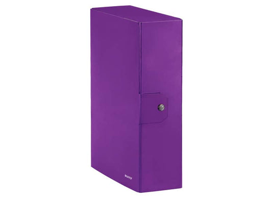 Scatola portaprogetti Leitz WOW in cartone - dorso 10 cm - formato 25x35 cm viola metallizzato - 39680062