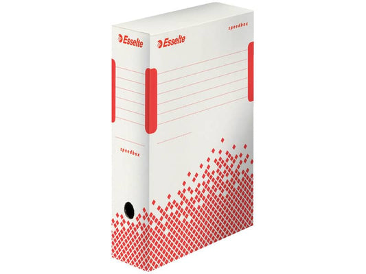 Scatola archivio Esselte SPEEDBOX dorso 10 cm bianco/rosso 10x25x35 cm 623908