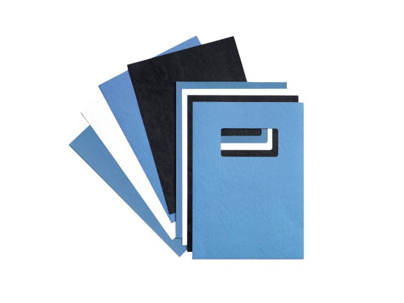 Copertine per rilegatura GBC Leathergrain cartoncino goffr. A4 blu scuro conf da 100 copertine - CE040029