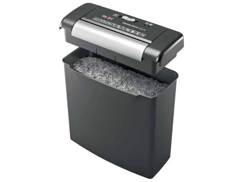 Distruggidocumenti uso personale Rexel Momentum S206 - P-2 - 9 L - taglio a strisce 6 mm- 2104568EU