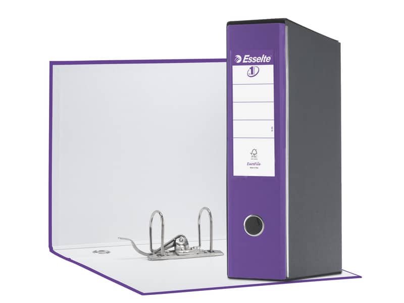 Registratore con custodia Esselte G55 Eurofile protocollo dorso 8 cm cartone rivestito in PP  lilla - 390755950