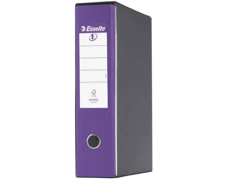 Registratore con custodia Esselte G55 Eurofile protocollo dorso 8 cm cartone rivestito in PP  lilla - 390755950