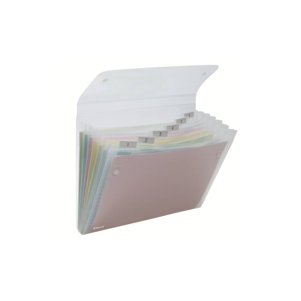 Archiviatore a soffietto Rexel Ice 6 tasche A4 trasparente 2102033