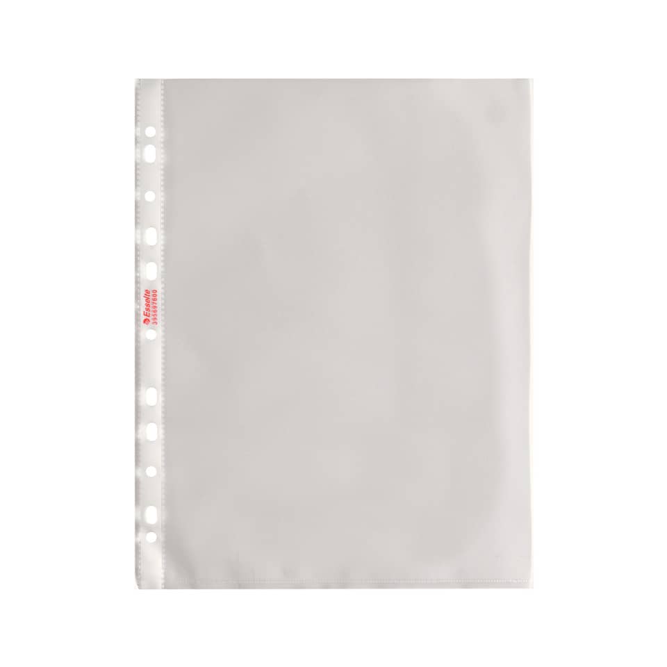 Buste a perforazione universale goffrate Esselte DELUXE 22x30 cm trasparente antiriflesso  conf.100 - 395697600