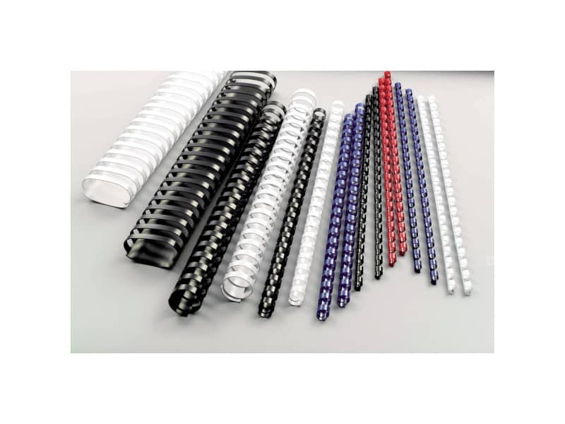 Dorsi plastici a 21 anelli GBC CombBind 8 mm A4 nero - fino a 45 fogli conf da 100 dorsi - 4028174
