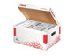 Scatola archivio Esselte SPEEDBOX con coperchio integrato bianco/rosso 25,2x19,3x35,5 cm - 623911