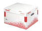 Scatola archivio Esselte SPEEDBOX con coperchio integrato bianco/rosso 32,5x26,3x36,7 cm - 623912