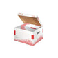Scatola archivio Esselte SPEEDBOX con coperchio integrato bianco/rosso 32,5x26,3x36,7 cm - 623912