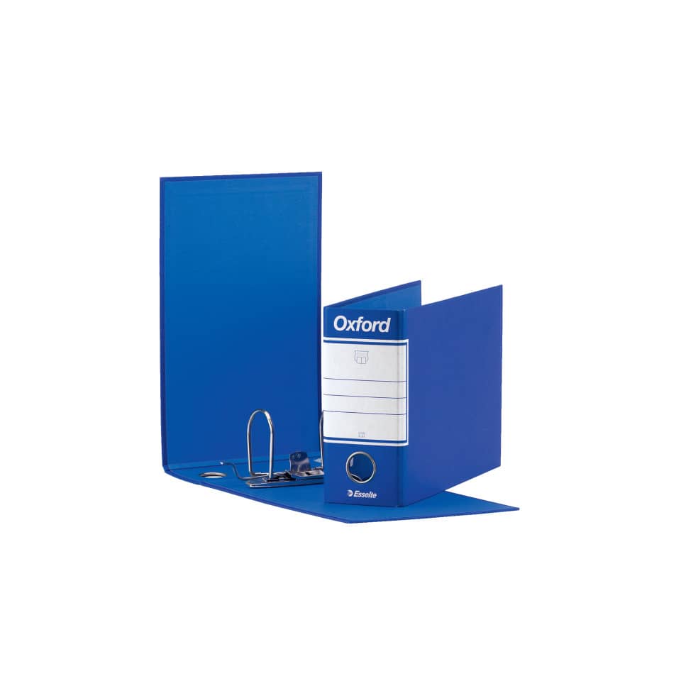 Registratore con custodia Esselte G81 OXFORD memorandum 29,5x19cm - dorso 8 cm blu - 390781050