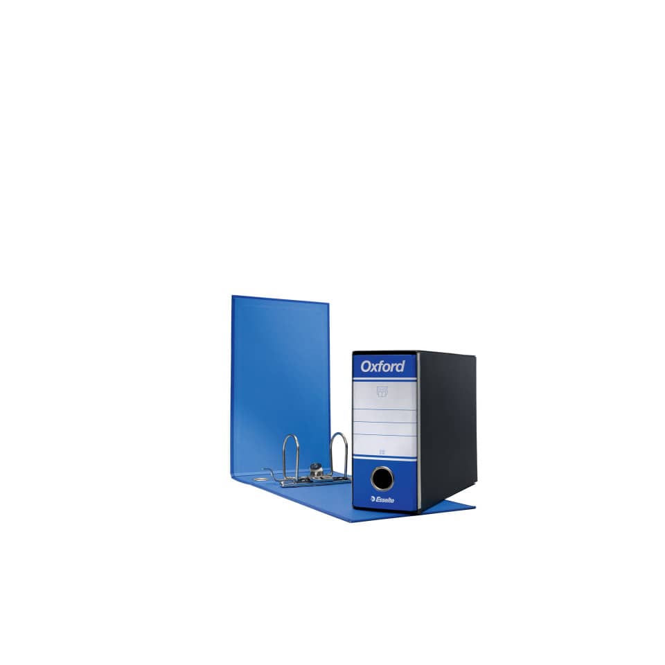 Registratore con custodia Esselte G81 OXFORD memorandum 29,5x19cm - dorso 8 cm blu - 390781050