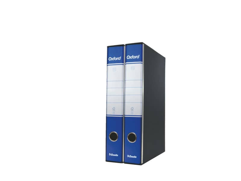 Registratore con custodia Esselte G84 Oxford protocollo 29,5x35 cm - dorso 5 cm blu - 390784050