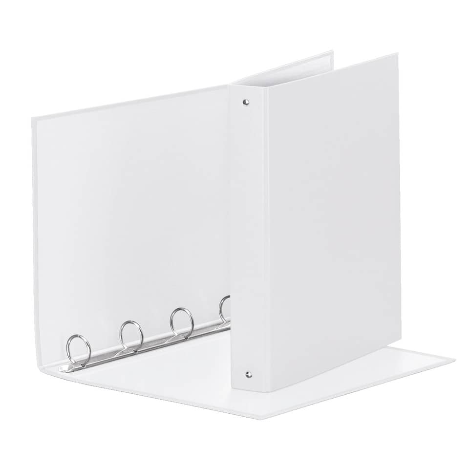 Raccoglitore Esselte Meeting a 4 anelli tondi 30mm cartone rivestito in PP bianco 22x30cm dorso 4cm - 395792904