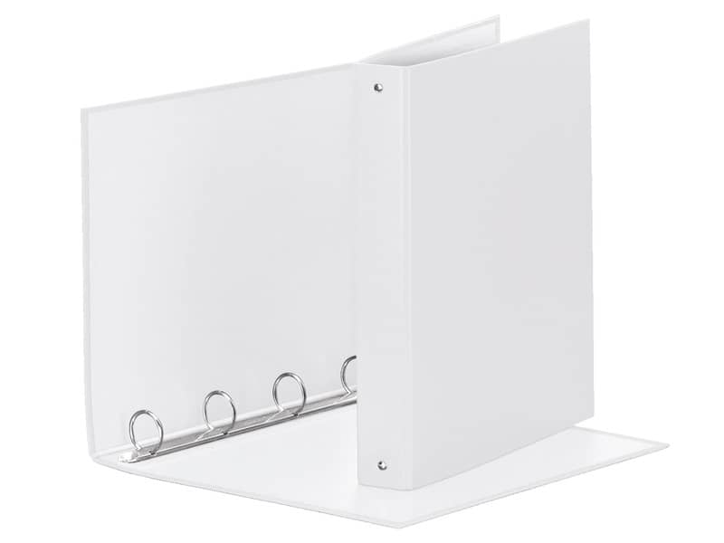 Raccoglitore Esselte Meeting a 4 anelli tondi 30mm cartone rivestito in PP bianco 22x30cm dorso 4cm - 395792904