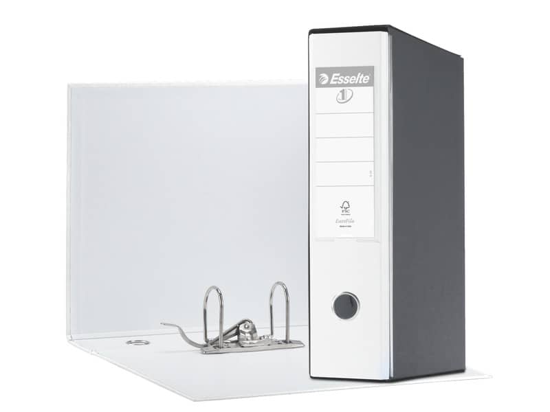 Registratore con custodia Esselte G55 Eurofile protocollo dorso 8 cm cartone rivestito in PP  bianco vivida 390755040