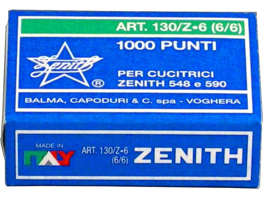 Punti metallici ZENITH 130/Z6 6/6 Conf. 1000 punti - 0301303601