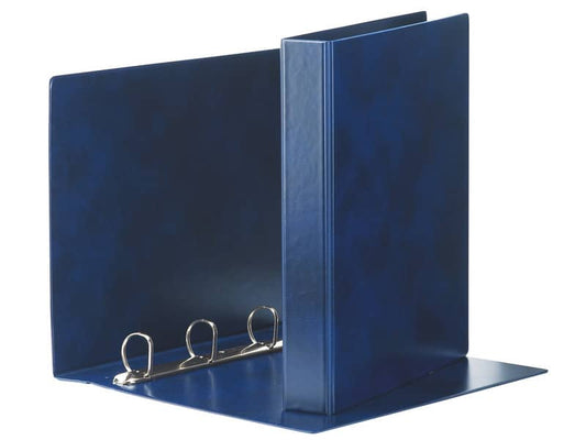 Raccoglitore Esselte E52 PRESTIGE a 4 anelli a D 40mm PVC stampato da 0,3 mm blu 22x30 cm dorso 6,5 cm - 390552050