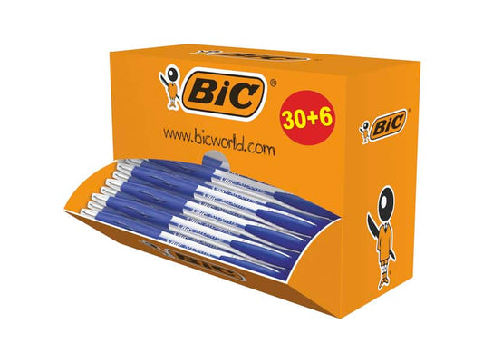 Penne a sfera a scatto BIC Atlantis Classic NF M 1 m blu value pack 30+6 - 920286