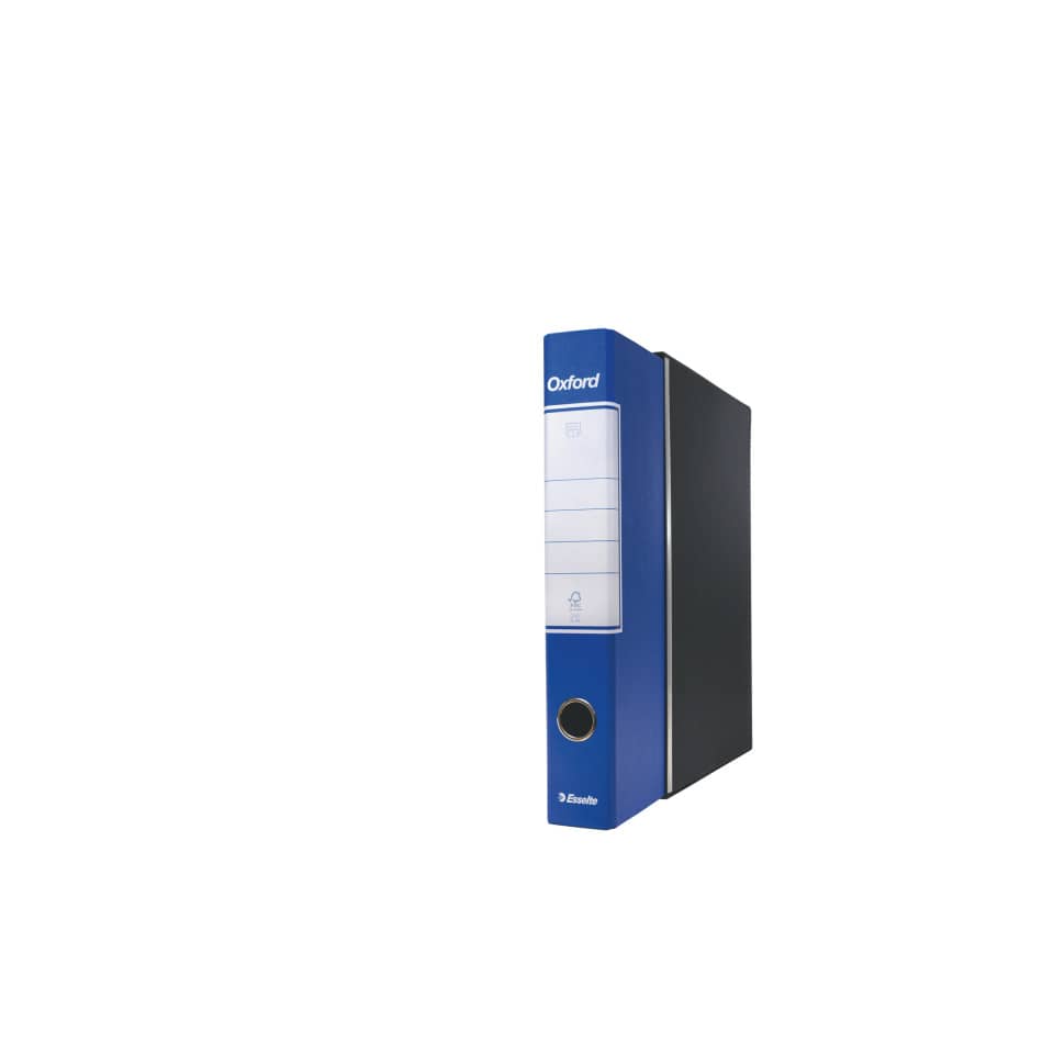 Registratore con custodia Esselte G84 Oxford protocollo 29,5x35 cm - dorso 5 cm blu - 390784050