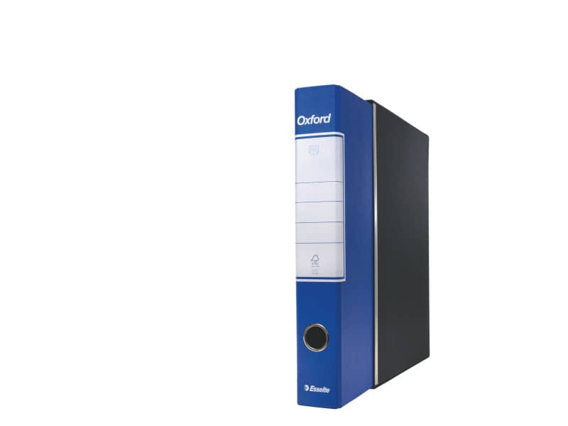 Registratore con custodia Esselte G84 Oxford protocollo 29,5x35 cm - dorso 5 cm blu - 390784050