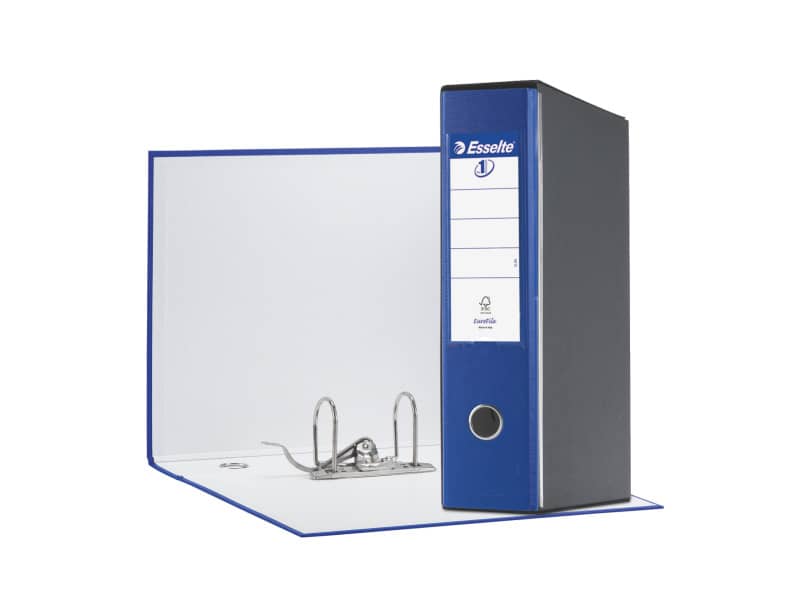 Registratore con custodia Esselte G55 Eurofile protocollo dorso 8 cm cartone rivestito in PP blu - 390755050