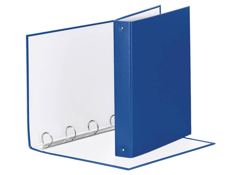 Raccoglitore Esselte Meeting a 4 anelli tondi 30mm cartone rivestito in PP blu 22x30cm dorso 4cm - 395792500