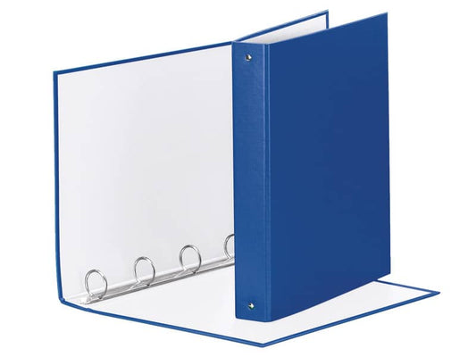 Raccoglitore Esselte Meeting a 4 anelli tondi 30mm cartone rivestito in PP blu 22x30cm dorso 4cm - 395792500